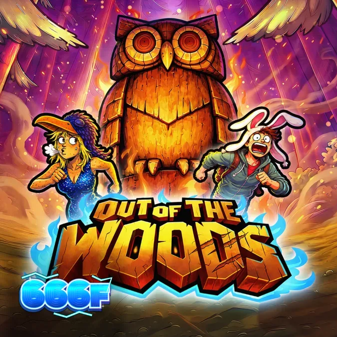 Tampilan visual slot Out Of The Woods dengan tema hutan gelap